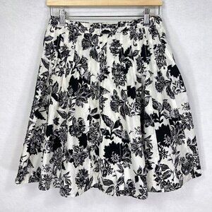 Talbots Floral Pleated Lined Midi Skirt Preppy Old Money Career Retro Artsy S